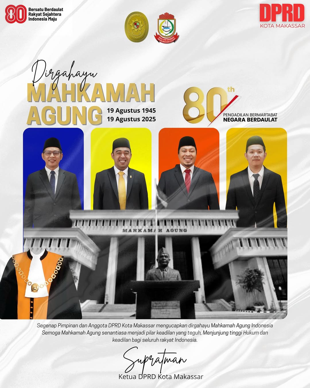 Supratman Apresiasi Peran Mahkamah Agung, Harap Tegakkan Supremasi Hukum untuk Rakyat