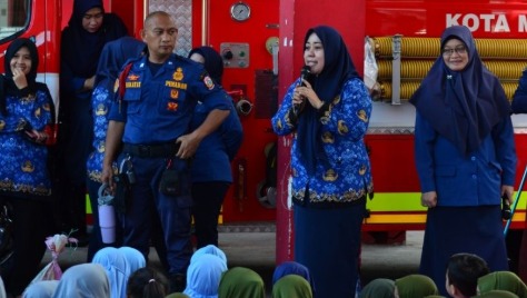 Ratusan Siswa TK Antusias Ikuti Outing Class di Damkarmat Kota Makassar